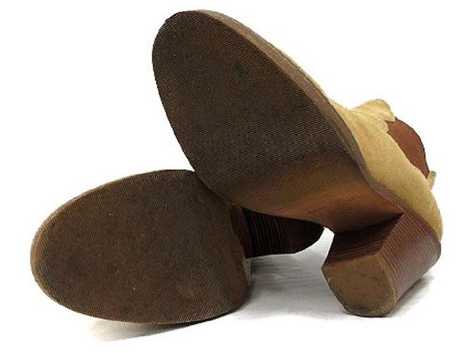 * [Usato] Stivali Acne Studios Side Gore Bootee Tacco grosso in pelle scamosciata 36 23cm beige marrone - vista 4