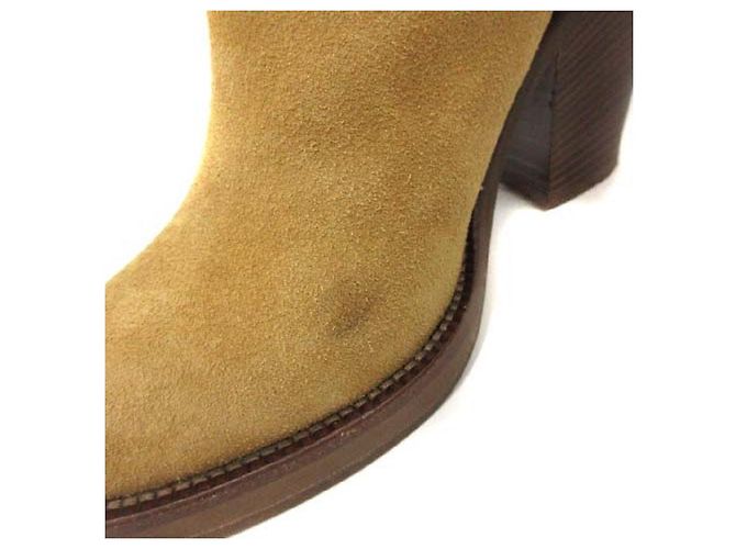 * [Usato] Stivali Acne Studios Side Gore Bootee Tacco grosso in pelle scamosciata 36 23cm beige marrone - vista 5