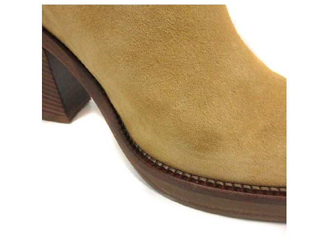 * [Usato] Stivali Acne Studios Side Gore Bootee Tacco grosso in pelle scamosciata 36 23cm beige marrone - vista 6