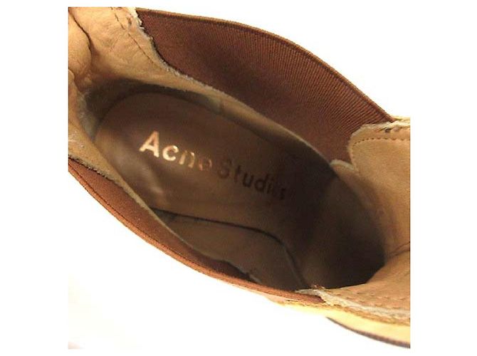 * [Usato] Stivali Acne Studios Side Gore Bootee Tacco grosso in pelle scamosciata 36 23cm beige marrone - vista 8