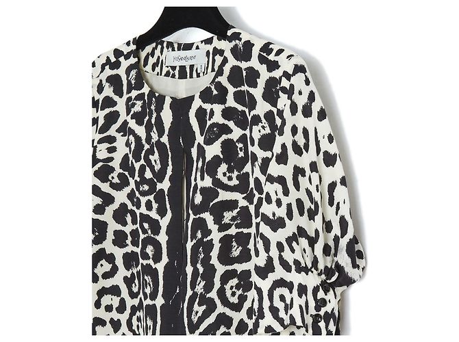 Yves Saint Laurent PANTERA DE SEDA BOXY EN36 Estampado de leopardo - vista 4