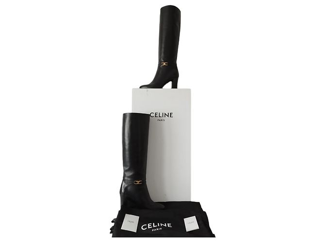 Céline Claude black leather boots - view 8