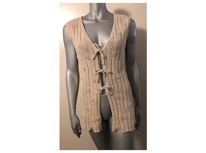 Chaleco sin mangas Kenzo beige algodón lino - vista 2