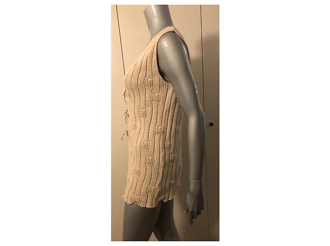 Chaleco sin mangas Kenzo beige algodón lino - vista 3