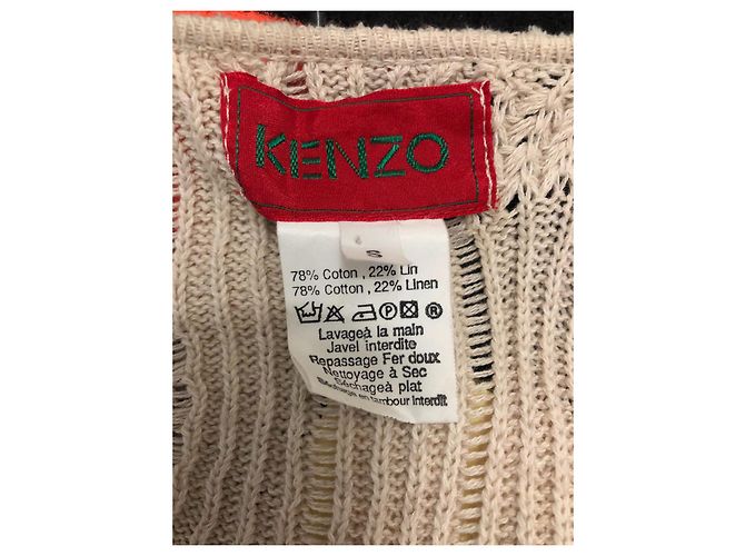 Chaleco sin mangas Kenzo beige algodón lino - vista 5