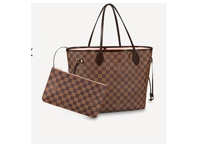 Louis Vuitton Damier LV Neverfull MM con rosa Marrone - vista 2