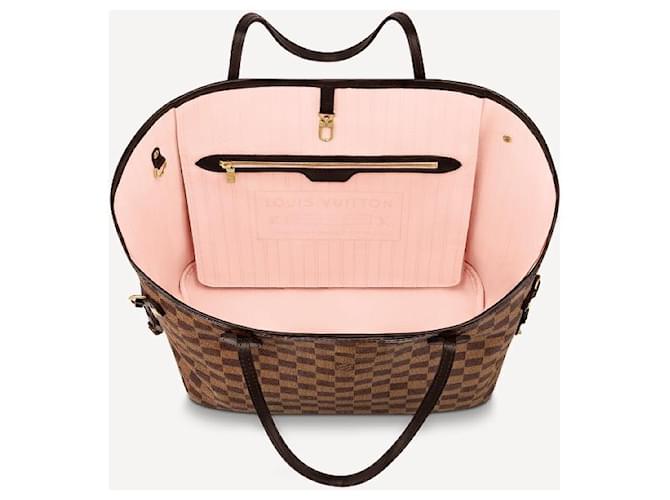 Louis Vuitton Damier LV Neverfull MM con rosa Marrone - vista 3