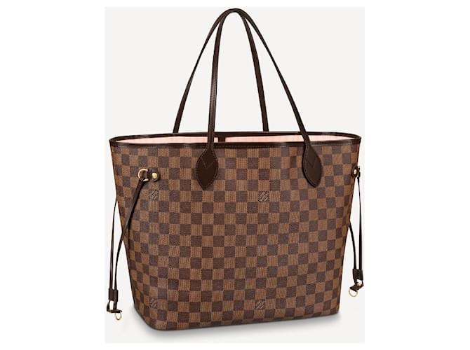 Louis Vuitton Damier LV Neverfull MM con rosa Marrone - vista 4