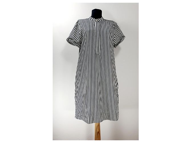 Vestido Ralph Lauren de Algodón con Rayas Negro Blanco Multicolor - vista 2