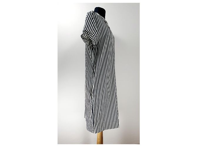 Vestido Ralph Lauren de Algodón con Rayas Negro Blanco Multicolor - vista 4