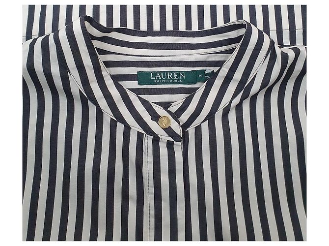 Vestido Ralph Lauren de Algodón con Rayas Negro Blanco Multicolor - vista 6