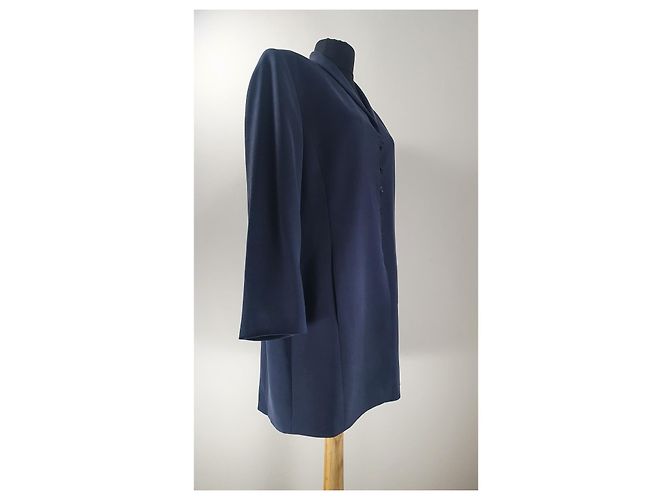 Blazer Jaeger in seta blu - vista 2