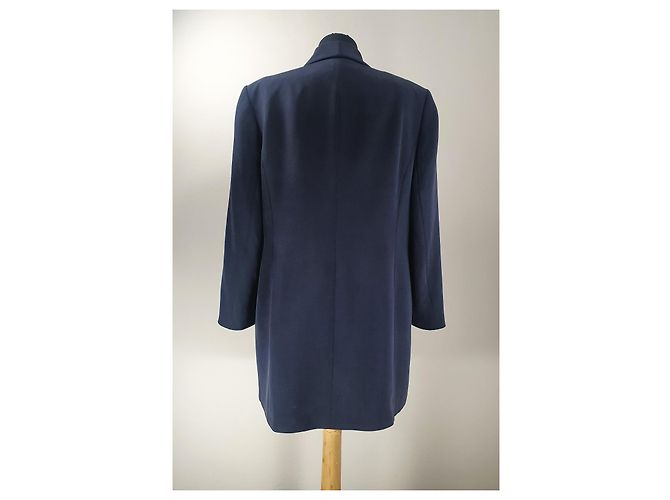 Blazer Jaeger in seta blu - vista 3