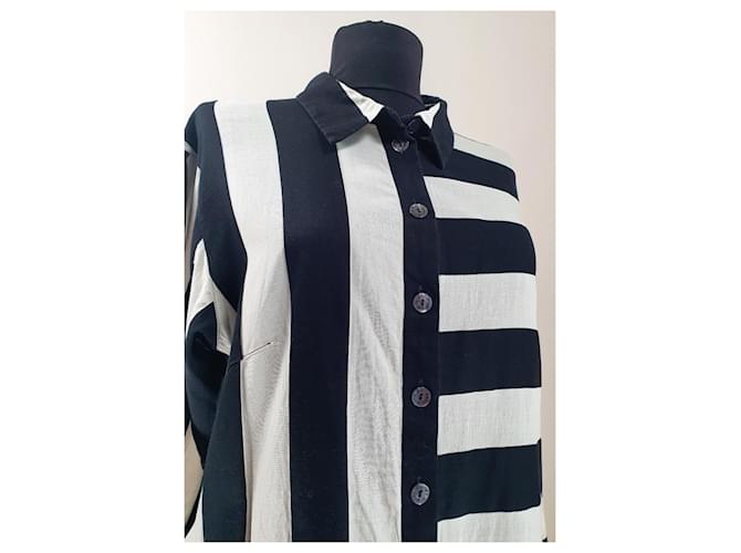 Bitte Kai Rand Camisa Negro Blanco Algodón Talla 42 - vista 5