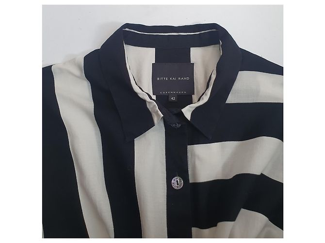 Bitte Kai Rand Camisa Negro Blanco Algodón Talla 42 - vista 6