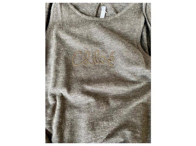 Vestido Chloé Marrón de Algodón y Lana Efecto Trompe l'oeil Castaño - vista 3