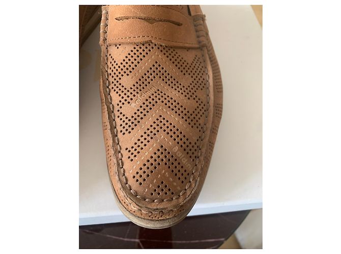 Paar Baldinini-Loafer aus hellbraunem Kamelwildleder Beige Karamell - Ansicht 3