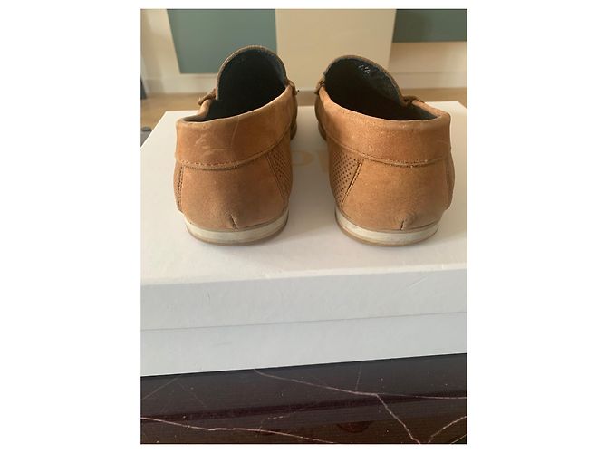 Paar Baldinini-Loafer aus hellbraunem Kamelwildleder Beige Karamell - Ansicht 4
