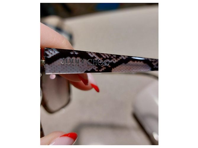 Jimmy Choo Oversized Sonnenbrille Schlangenmuster Grau - Ansicht 3