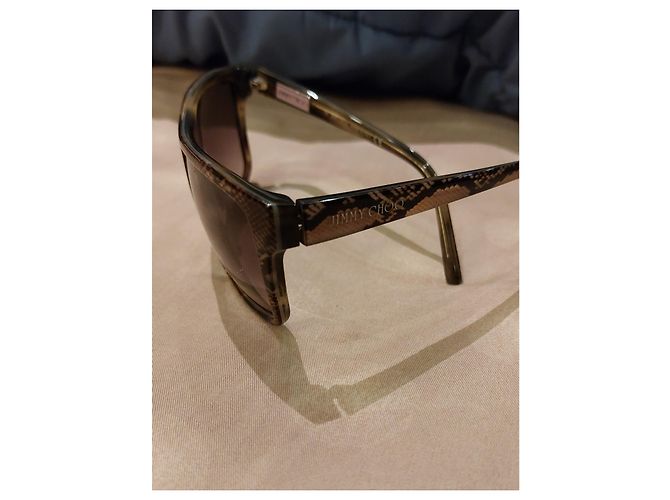Jimmy Choo Oversized Sonnenbrille Schlangenmuster Grau - Ansicht 5