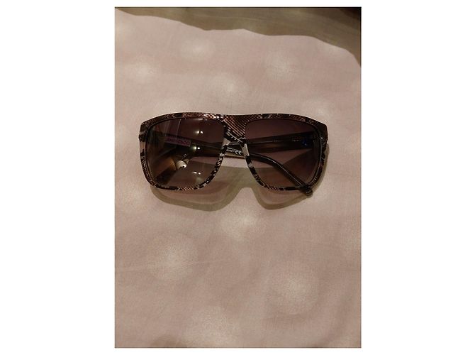 Jimmy Choo Oversized Sonnenbrille Schlangenmuster Grau - Ansicht 6
