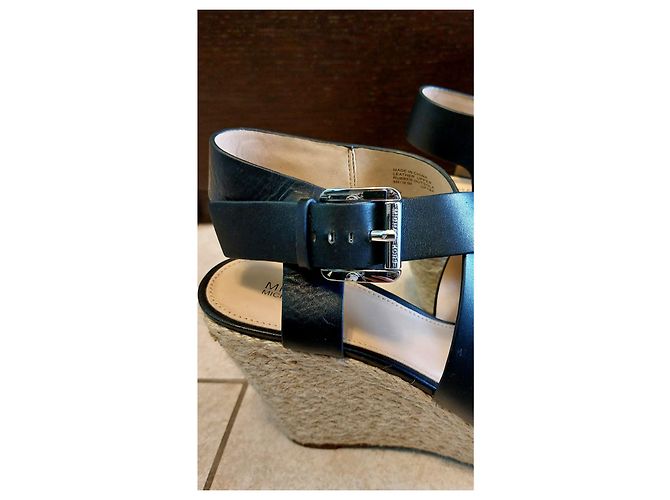 Zeppe espadrillas Michael Kors in pelle nera Nero - vista 2