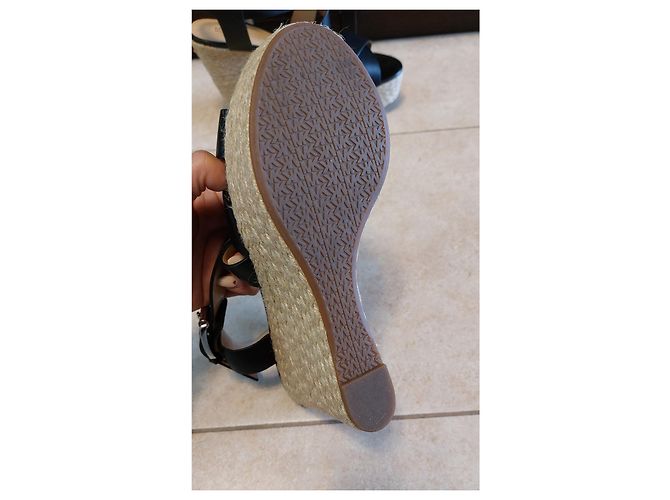 Zeppe espadrillas Michael Kors in pelle nera Nero - vista 4