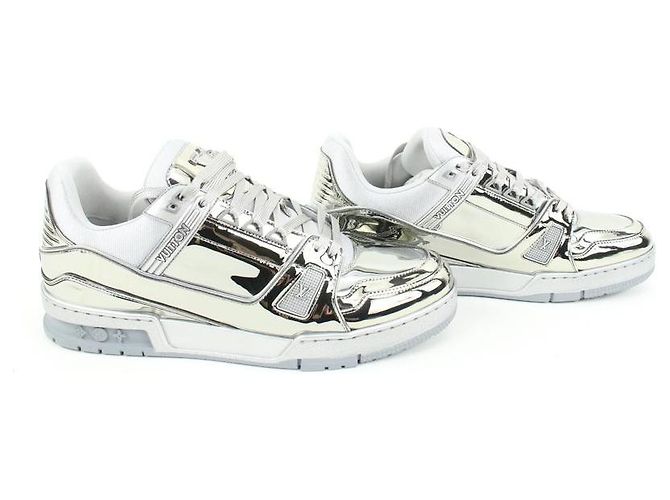 Louis Vuitton men's 10 US Virgil Abloh Silver Mirror Sneaker - view 7