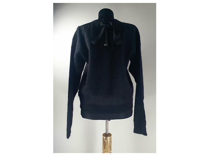 Suéter Moncler Preto de Mohair e Lã - vista 11