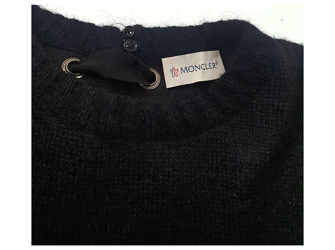 Suéter Moncler Preto de Mohair e Lã - vista 12