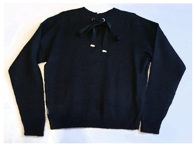 Suéter Moncler Preto de Mohair e Lã - vista 2