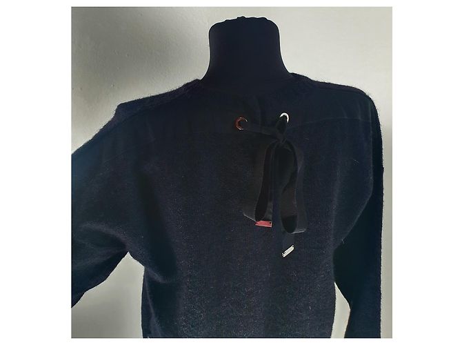 Suéter Moncler Preto de Mohair e Lã - vista 7