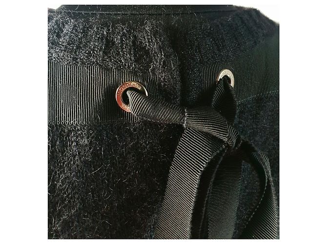 Suéter Moncler Preto de Mohair e Lã - vista 8