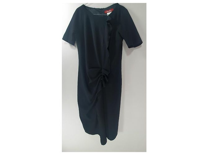 Max Mara Studio Kleid aus schwarzer Wolle - Ansicht 2