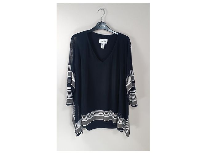 Joseph Ribkoff Blusa Estilo Poncho Negra Negro - vista 6