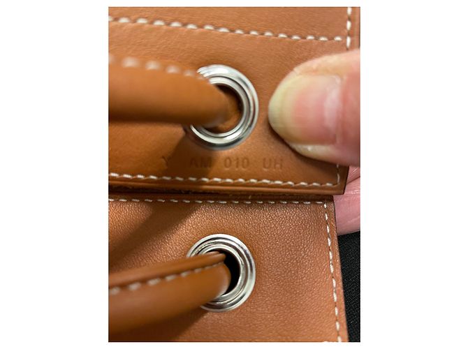 Borsa Hermès Aline in pelle color caramello - vista 3