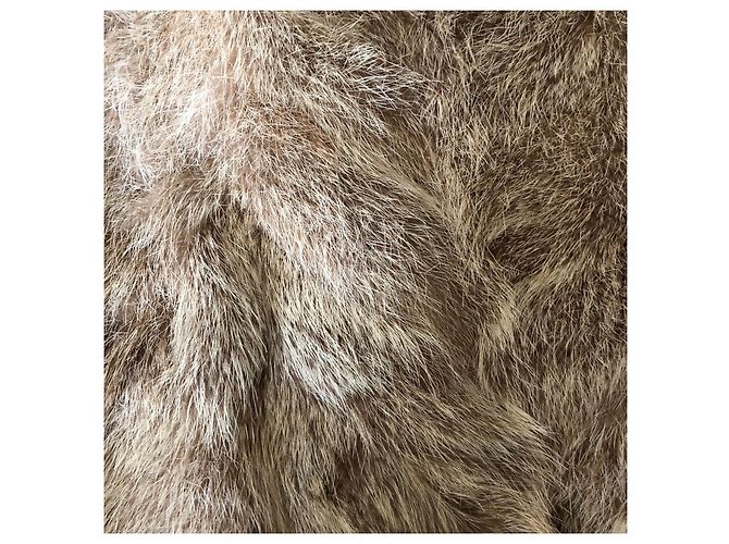 Autre Marque Abrigo de piel de marmota beige talla 38 - vista 2