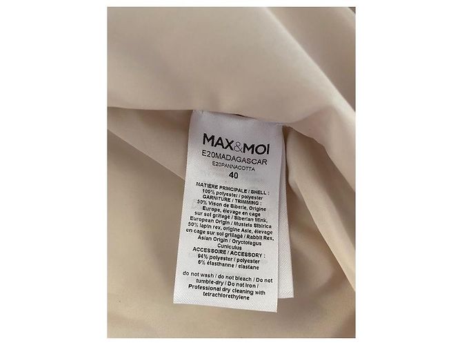 Max & Moi Ärmellose Weste Beige und Ecru mit Nerzbesatz - Ansicht 9