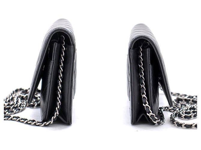 Wallet On Chain Portafoglio classico nero CHANEL con tracolla a catena WOC a tracolla - vista 5