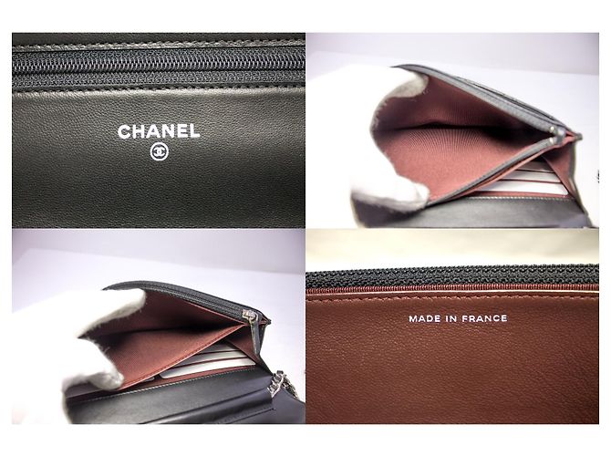 Wallet On Chain Portafoglio classico nero CHANEL con tracolla a catena WOC a tracolla - vista 8