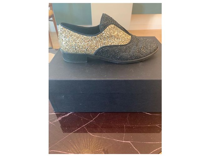 Tatoosh coppia di traversine mocassino con paillettes bicolore nere e oro Nero D'oro - vista 2