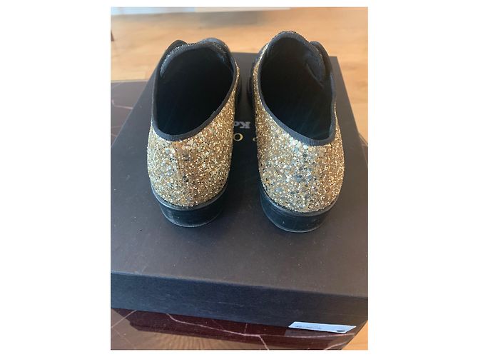 Tatoosh coppia di traversine mocassino con paillettes bicolore nere e oro Nero D'oro - vista 4