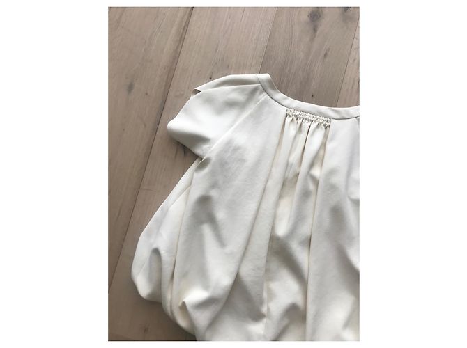 Carven Bluse aus cremefarbenem japanischem Canvas Weiß - Ansicht 10