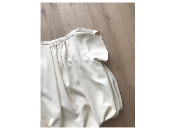 Carven Bluse aus cremefarbenem japanischem Canvas Weiß - Ansicht 11