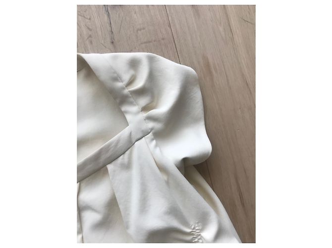 Carven Bluse aus cremefarbenem japanischem Canvas Weiß - Ansicht 3