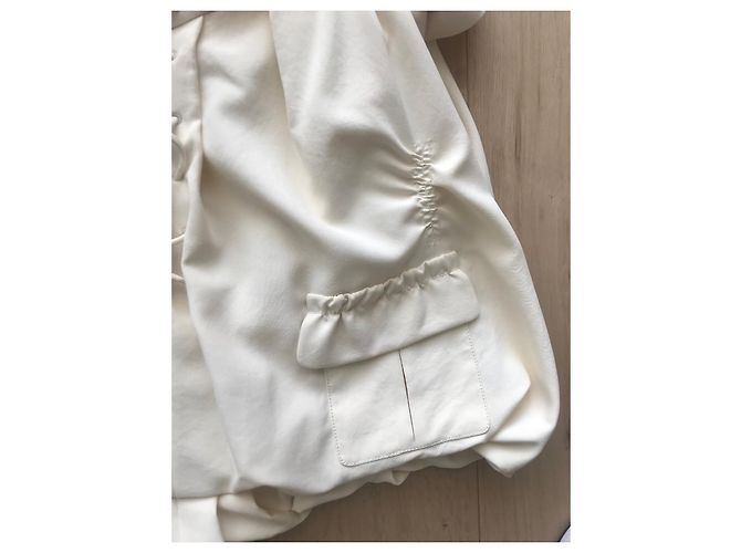 Carven Bluse aus cremefarbenem japanischem Canvas Weiß - Ansicht 6