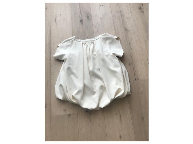 Carven Bluse aus cremefarbenem japanischem Canvas Weiß - Ansicht 7