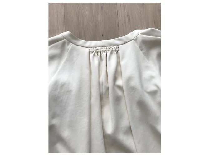 Carven Bluse aus cremefarbenem japanischem Canvas Weiß - Ansicht 8