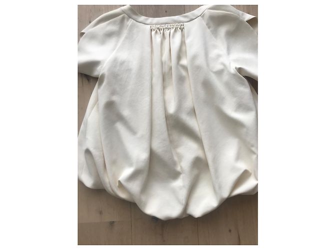 Carven Bluse aus cremefarbenem japanischem Canvas Weiß - Ansicht 9