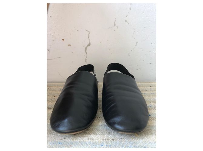 GIVENCHY Rivington Logo Elastischer Slingback Schwarze Leder Flats Pantoletten Gr 38 Pre-Owned - Ansicht 8